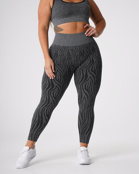 Black Speckled Zebra Seamless Leggings