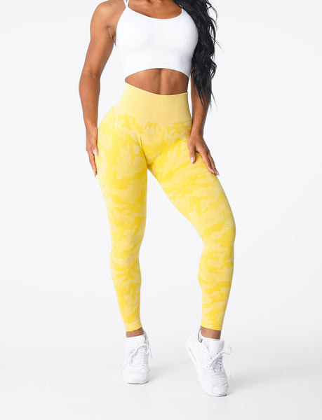 Sunshine Yellow Camo Seamless Leggings