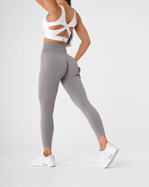 Light Grey Solid Seamless Leggings
